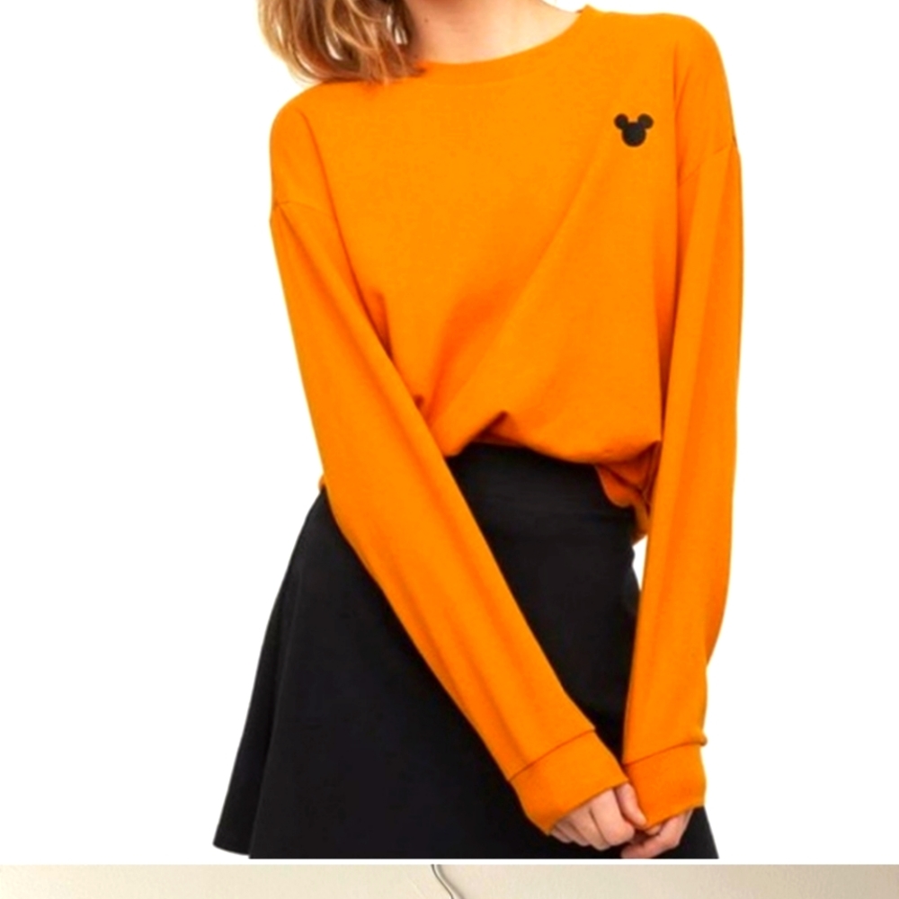 Womens/Girls Disney Mickey Mouse Long Sleeve Sweater, Size M, mustard